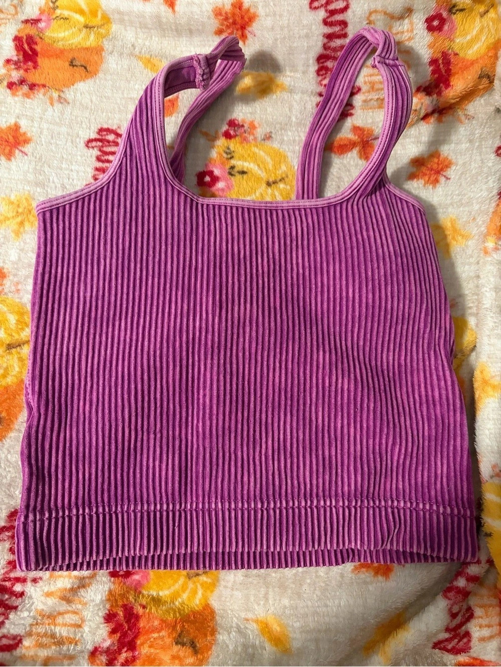 zenana Ribbed Tank Top in Purple